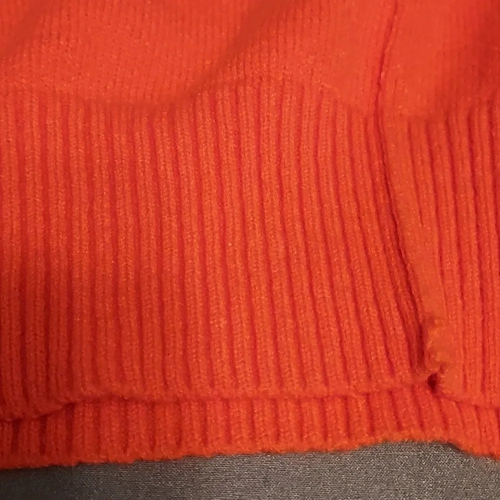Orange Mock Neck Turtleneck Sweater Long Sleeve Size L